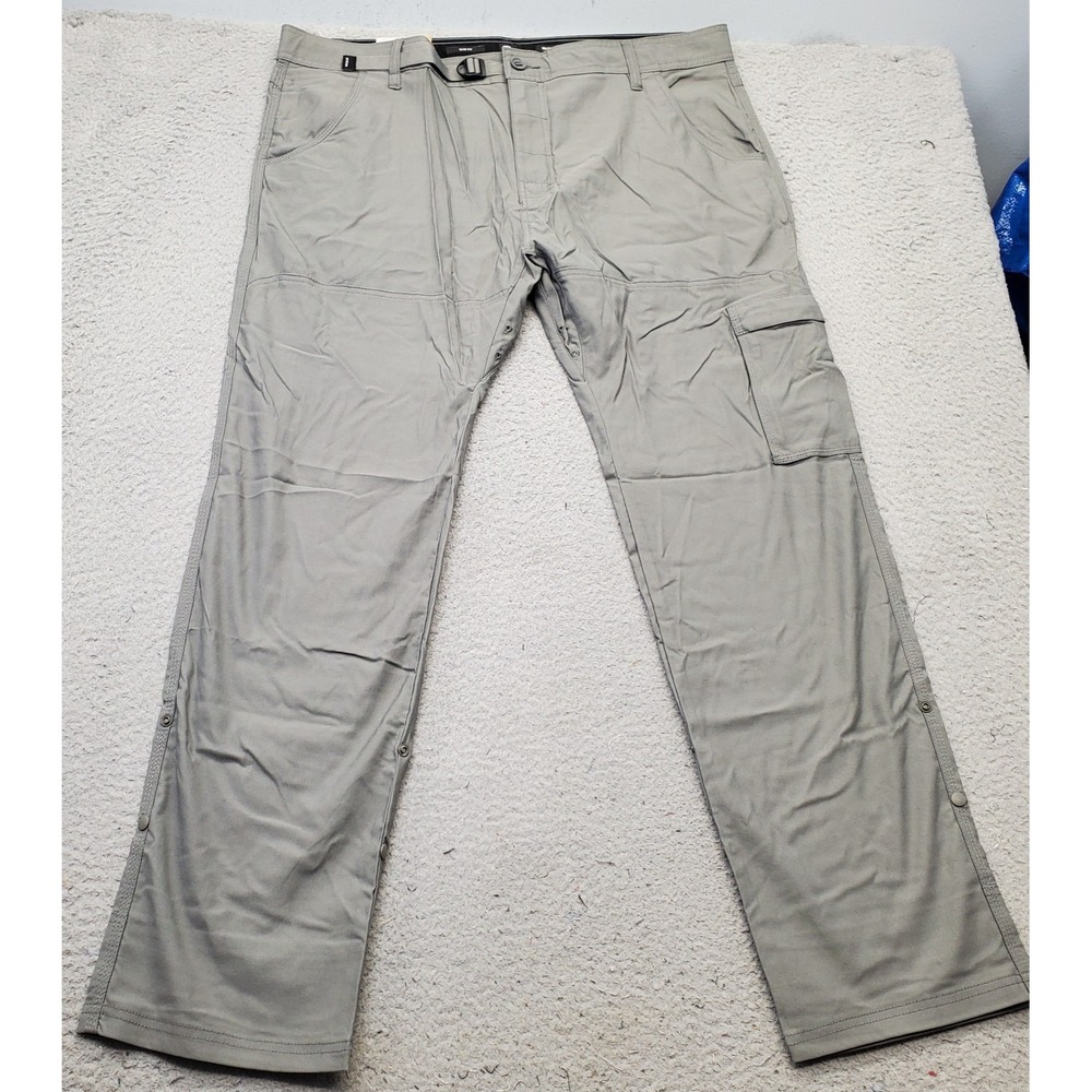 Prana Zion Cargo Pants Mens 40x32 Gray Slim Fit Stretch Tapered Leg 1969831